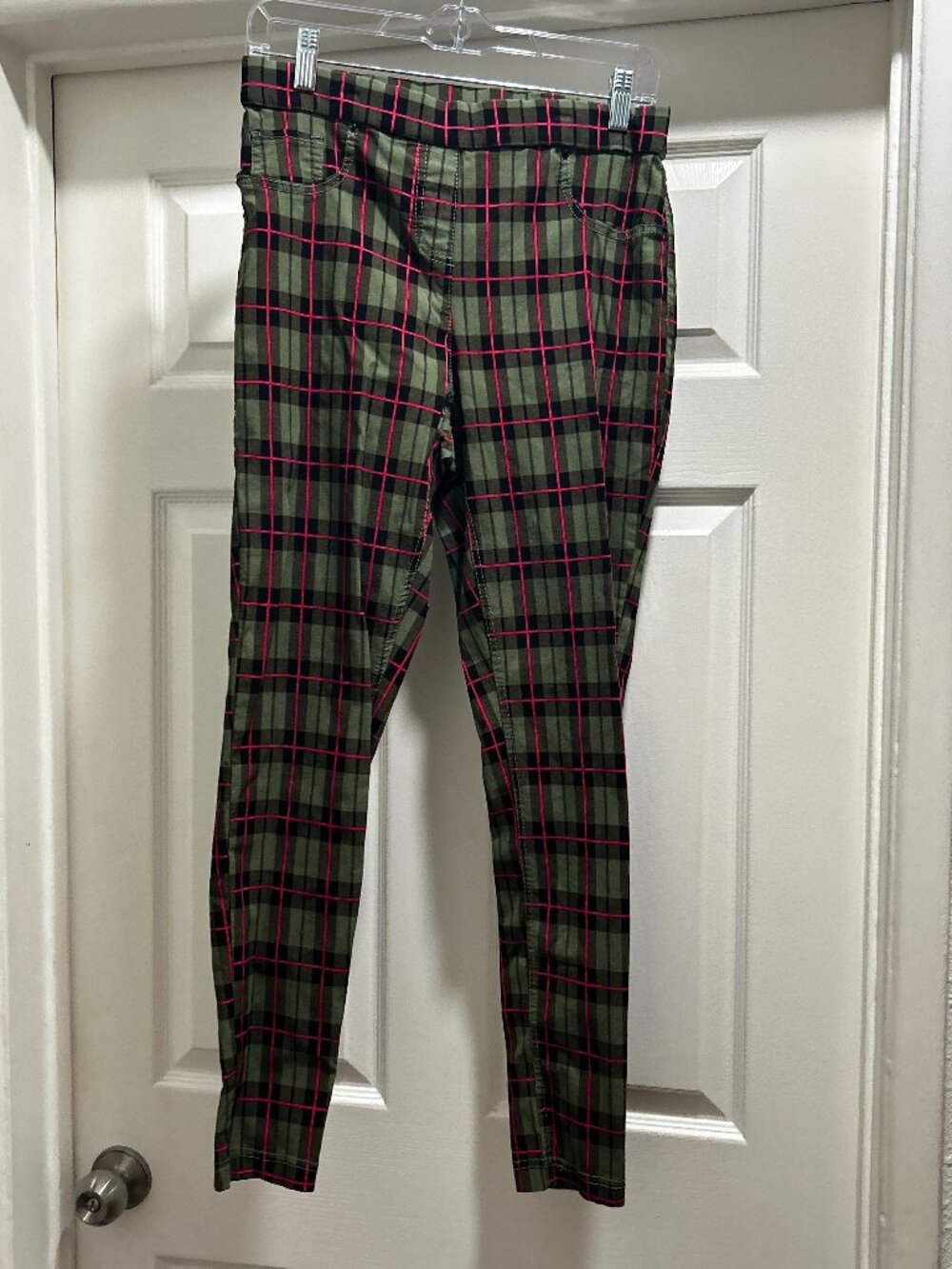 Plaid Stretch Skinny Pants